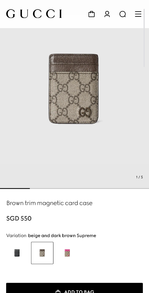 Gucci Brown trim magnetic card case 817197-duoc-ban-tai-Hvip Bags and Accessories