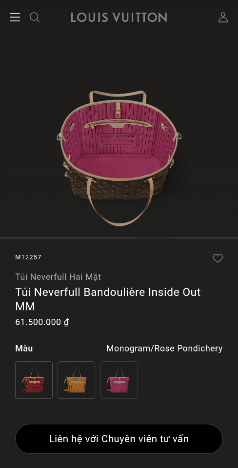 Louis Vuitton M12257
Túi Neverfull Hai Mặt
Túi Neverfull Bandoulière Inside Out MM 28 x 14 x 31cm -duoc-ban-tai-Hvip Bags and Accessories