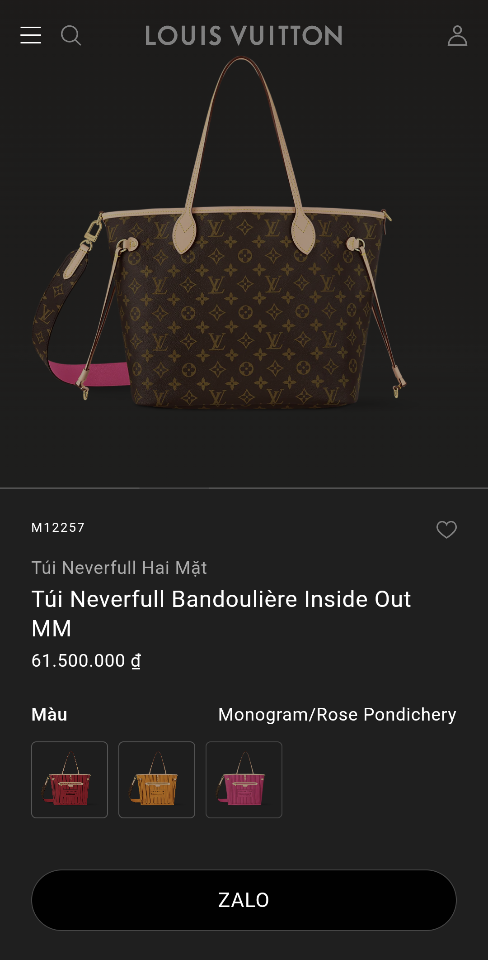 Louis Vuitton M12257
Túi Neverfull Hai Mặt
Túi Neverfull Bandoulière Inside Out MM 28 x 14 x 31cm -duoc-ban-tai-Hvip Bags and Accessories