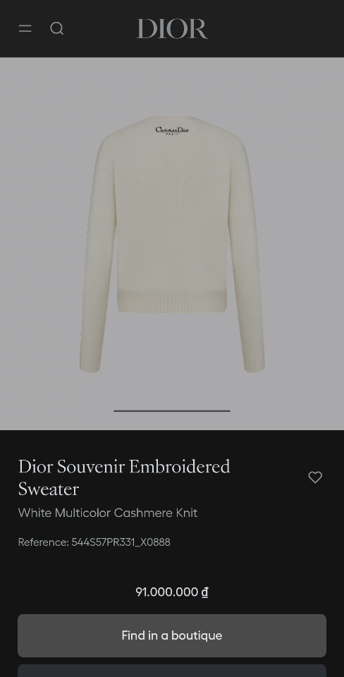 Dior Souvenir Embroidered Sweater
White Multicolor Cashmere Knit
544S57PR331_X0888-duoc-ban-tai-Hvip Shoes and Clothes