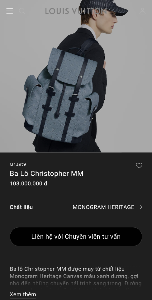 Louis Vuitton M14676
Ba Lô Christopher MM 44 x 12.5 x 38cm-duoc-ban-tai-Hvip Bags and Accessories