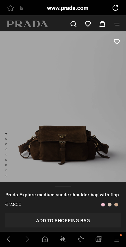 
Prada Explore medium suede shoulder bag with flap cocoa Brown 1BD394 30x14x10cm-duoc-ban-tai-Hvip Bags and Accessories