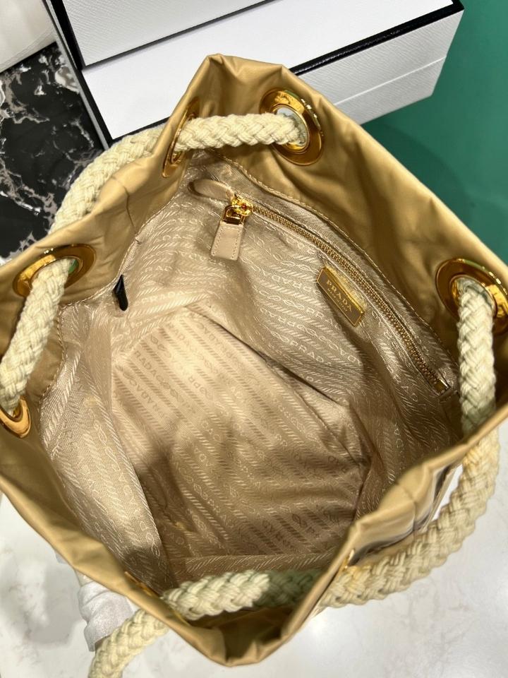 Prada Mariner Re-Nylon small bucket bag caramel 1BE082 23.5x28x16.5cm-duoc-ban-tai-Hvip Bags and Accessories