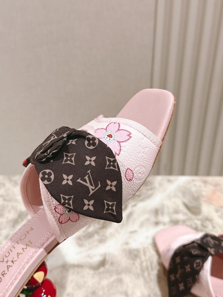 Louis Vuitton LV x TM Cherie Mules leather pink 55mm (1) -duoc-ban-tai-Hvip Shoes and Clothes