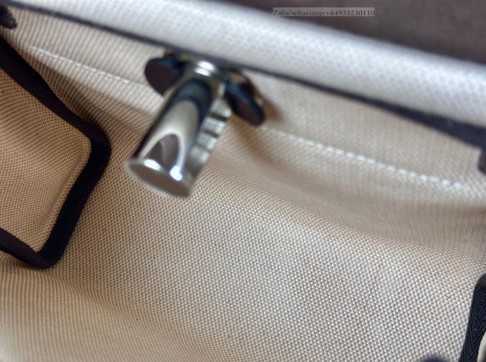 Hermès Herbag zip Mini Vache Hunter Toile Noir/Ecru PHW -duoc-ban-tai-Hvip Bags and Accessories