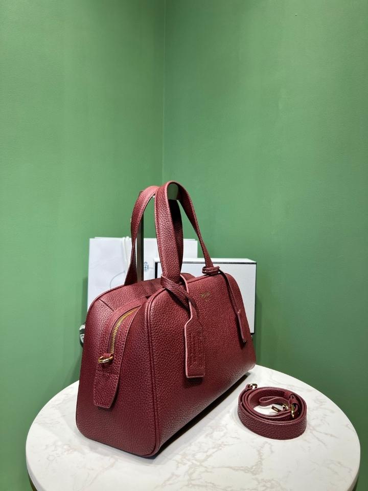 Prada Large leather top-handle bag red 1BB148 33x22x14 cm -duoc-ban-tai-Hvip Bags and Accessories