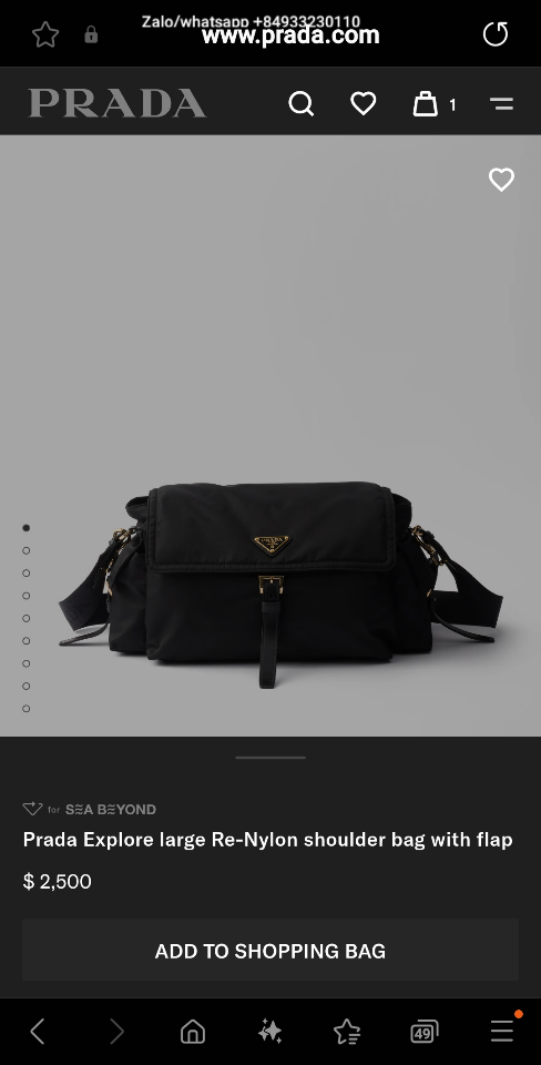 Prada Explore large Re-Nylon shoulder bag with flap 1BD391 black 37.5x19x12cm-duoc-ban-tai-Hvip Bags and Accessories