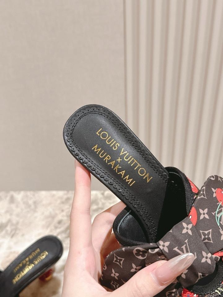 Louis Vuitton LV x TM Cherie Mules leather brown 🍒55mm (1) -duoc-ban-tai-Hvip Shoes and Clothes