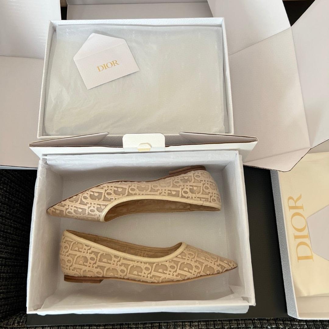 Dior Adiorable flat shoes Dior Oblique Embroidered Mesh-duoc-ban-tai-Hvip Shoes and Clothes