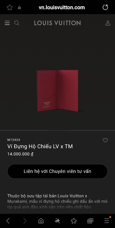 Louis Vuitton M13424
Ví Đựng Hộ Chiếu LV x TM 14 x 2.5 x 10cm (1)-duoc-ban-tai-Hvip Bags and Accessories