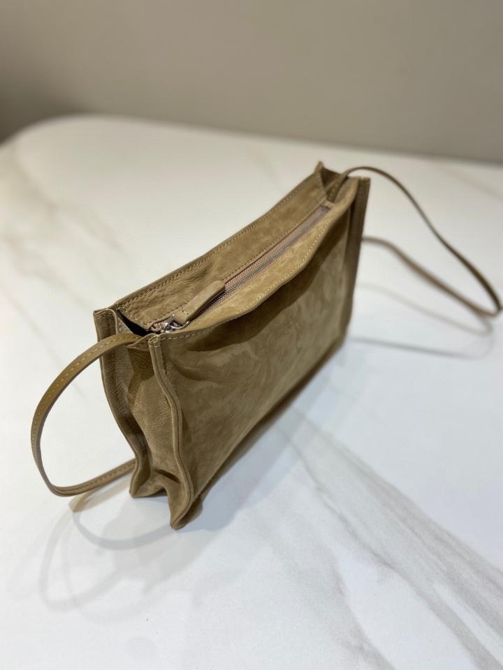 The Row Small shoulder Bag in Nubuck Mustard 23.5✖️5.5✖️16.5cm-duoc-ban-tai-Hvip Bags and Accessories
