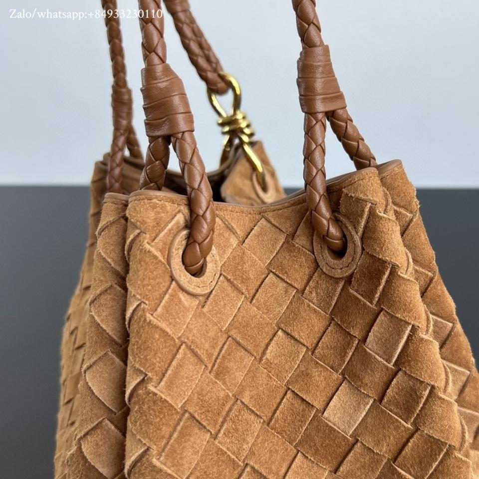 Bottega Veneta medium suede Parachute amber 835921 29.5x17.5x18.5cm -duoc-ban-tai-Hvip Bags and Accessories