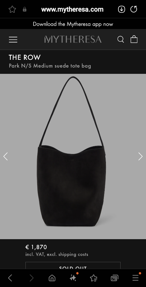 THE ROW
Medium N/S Park suede tote bag black 30X28X15.5cm -duoc-ban-tai-Hvip Bags and Accessories