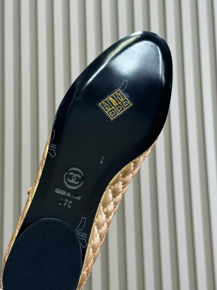 Chanel 25a BALLERINAS lambskin gold/black (1)-duoc-ban-tai-Hvip Shoes and Clothes