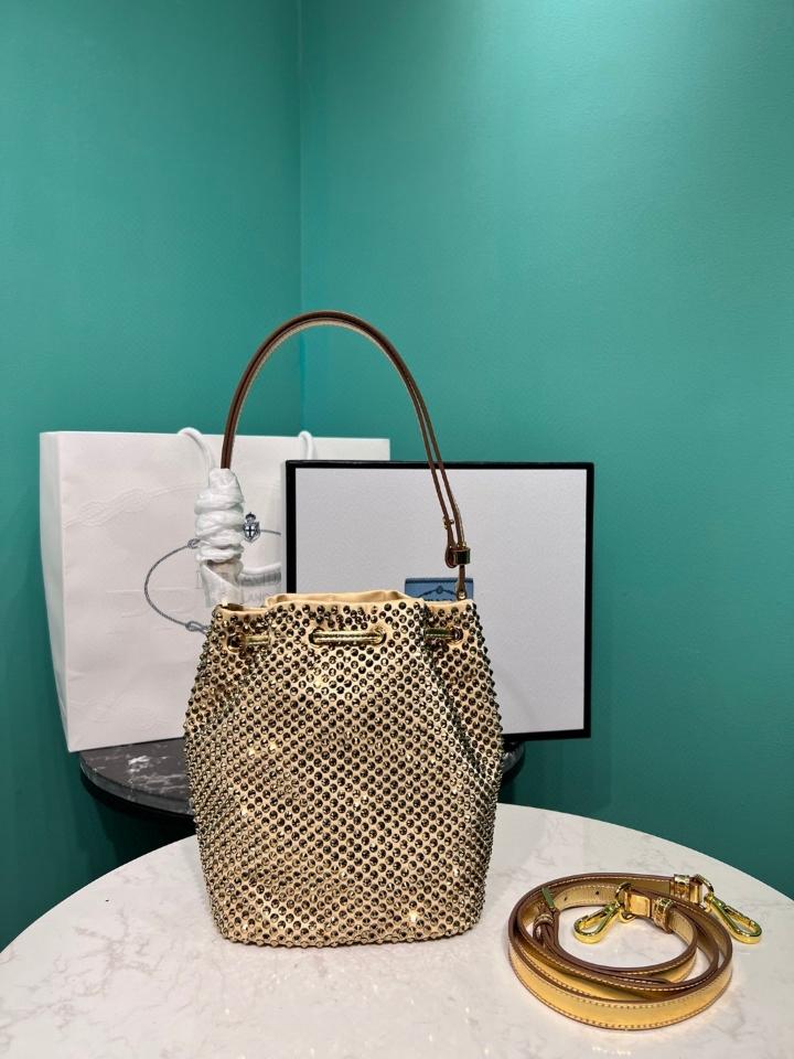 Prada  Mini crystal-studded satin bag Sand Beige 1BE067 16x2110cm-duoc-ban-tai-Hvip Bags and Accessories
