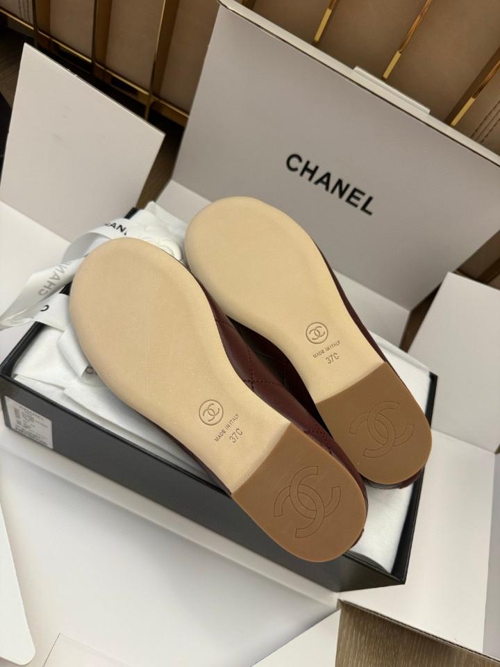 Chanel Ballet flats Lambskin burgundy and light blue G47163 -duoc-ban-tai-Hvip Shoes and Clothes