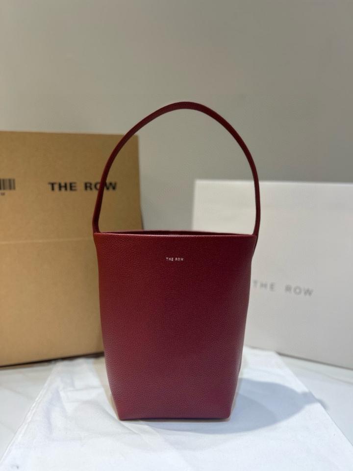 The Row Small N/S Park Tote Bag in Leather Burnt  wood 24X22X11cm -duoc-ban-tai-Hvip Bags and Accessories