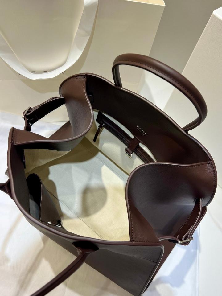 The Row Soft Margaux 15 Bag in Leather  Dark brown 38.5x16x30cm-duoc-ban-tai-Hvip Bags and Accessories