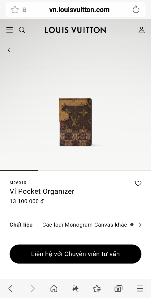 Louis Vuitton M26010
Ví Pocket Organizer-duoc-ban-tai-Hvip Bags and Accessories