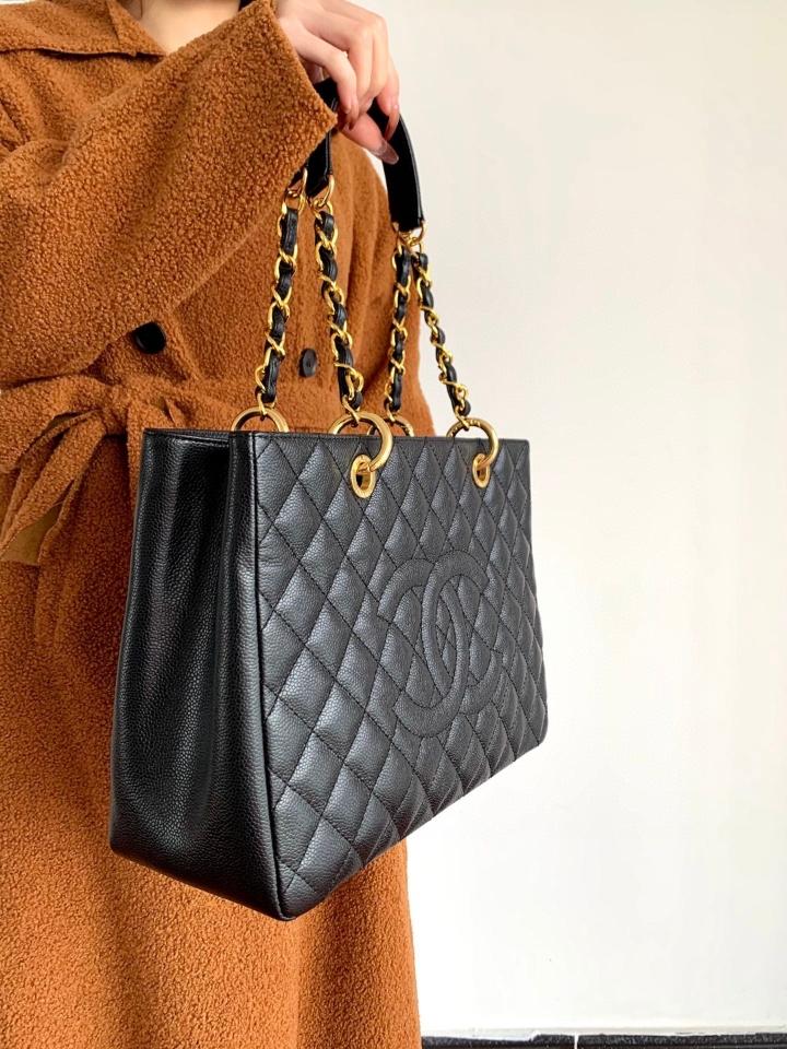 Chanel Tote shopping bag Grained Calfskin and Gold-Tone Metal black A50995 34x24x12cm-duoc-ban-tai-Hvip Bags and Accessories