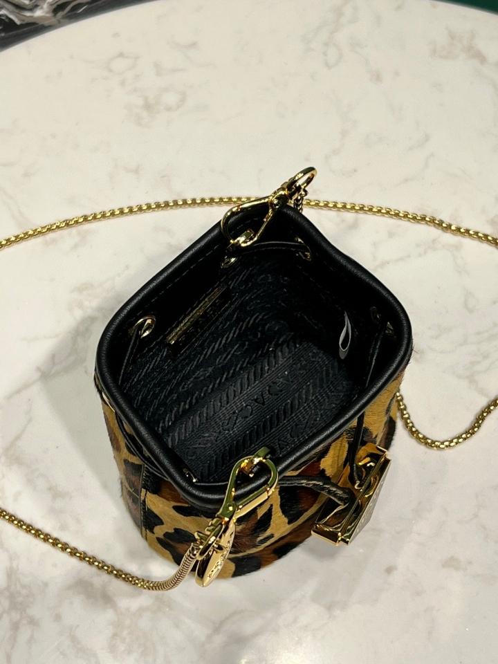 Prada Printed leather mini pouch honey 1NR016 10x12x7cm-duoc-ban-tai-Hvip Bags and Accessories