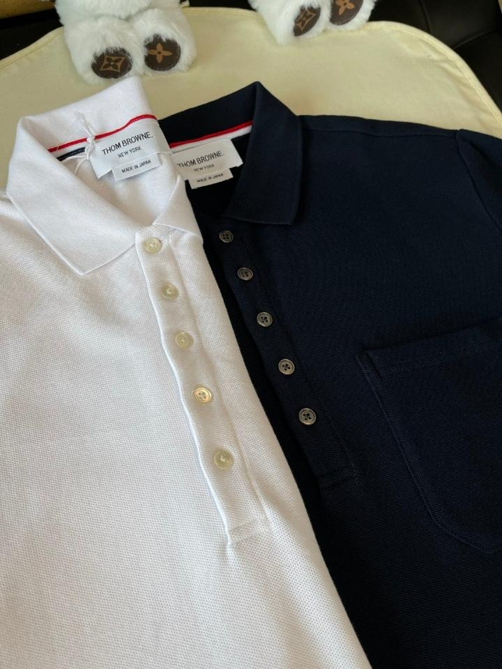 Thom Browne COTTON PIQUE 4-BAR POLO navy blue -duoc-ban-tai-Hvip Shoes and Clothes