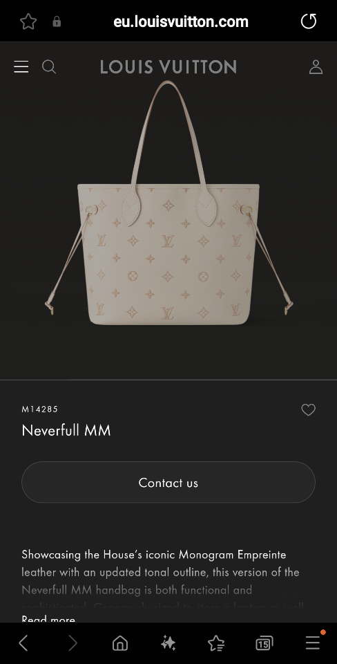 Louis Vuitton M14285
Neverfull MM 31 × 28 × 14 CM L1-duoc-ban-tai-Hvip Bags and Accessories