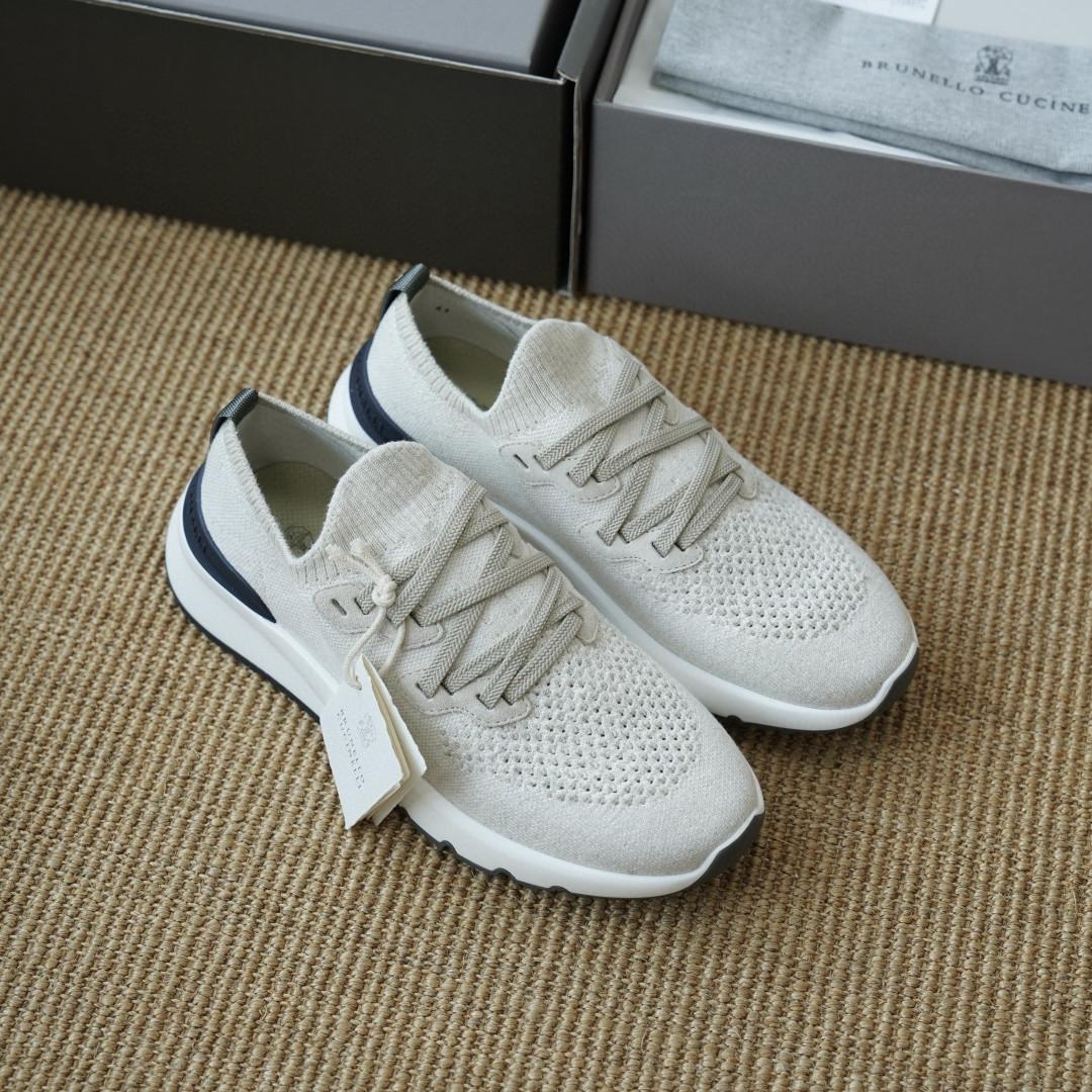 Brunello Cucinelli Cotton chiné knit runners panama 262MZUKISO250-duoc-ban-tai-Hvip Shoes and Clothes