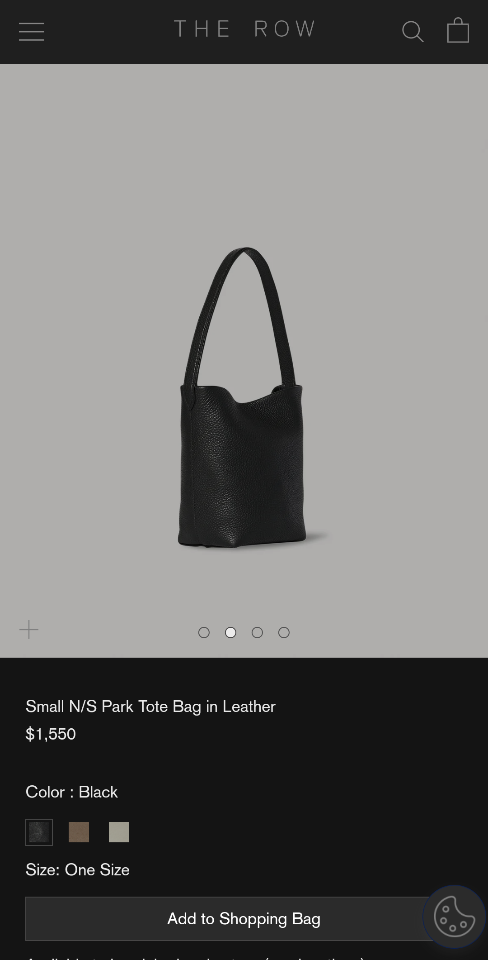 The Row Small N/S Park Tote Bag in Leather  black 24X22X11cm -duoc-ban-tai-Hvip Bags and Accessories