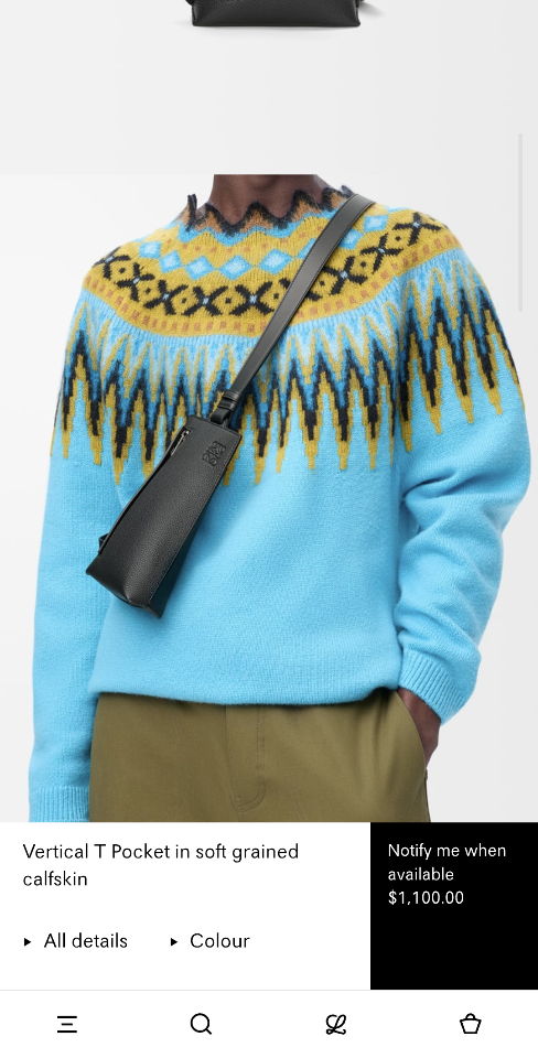 Loewe Vertical T Pocket in soft grained calfskin black C660P02X0122*6.5*13 11039-duoc-ban-tai-Hvip Bags and Accessories