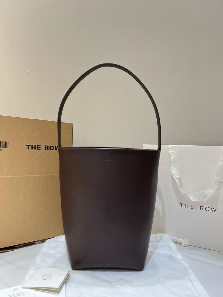 THE ROW Medium N/S Park smooth calfskin leather tote bag Chestnut 30X28X15.5cm -duoc-ban-tai-Hvip Bags and Accessories