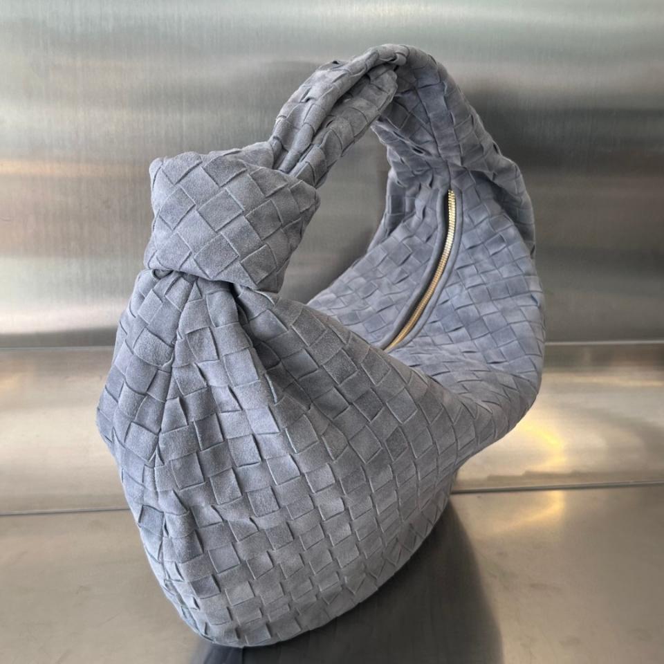 Bottega Veneta Jodie dark grey suede 600261 48x40x16cm-duoc-ban-tai-Hvip Bags and Accessories