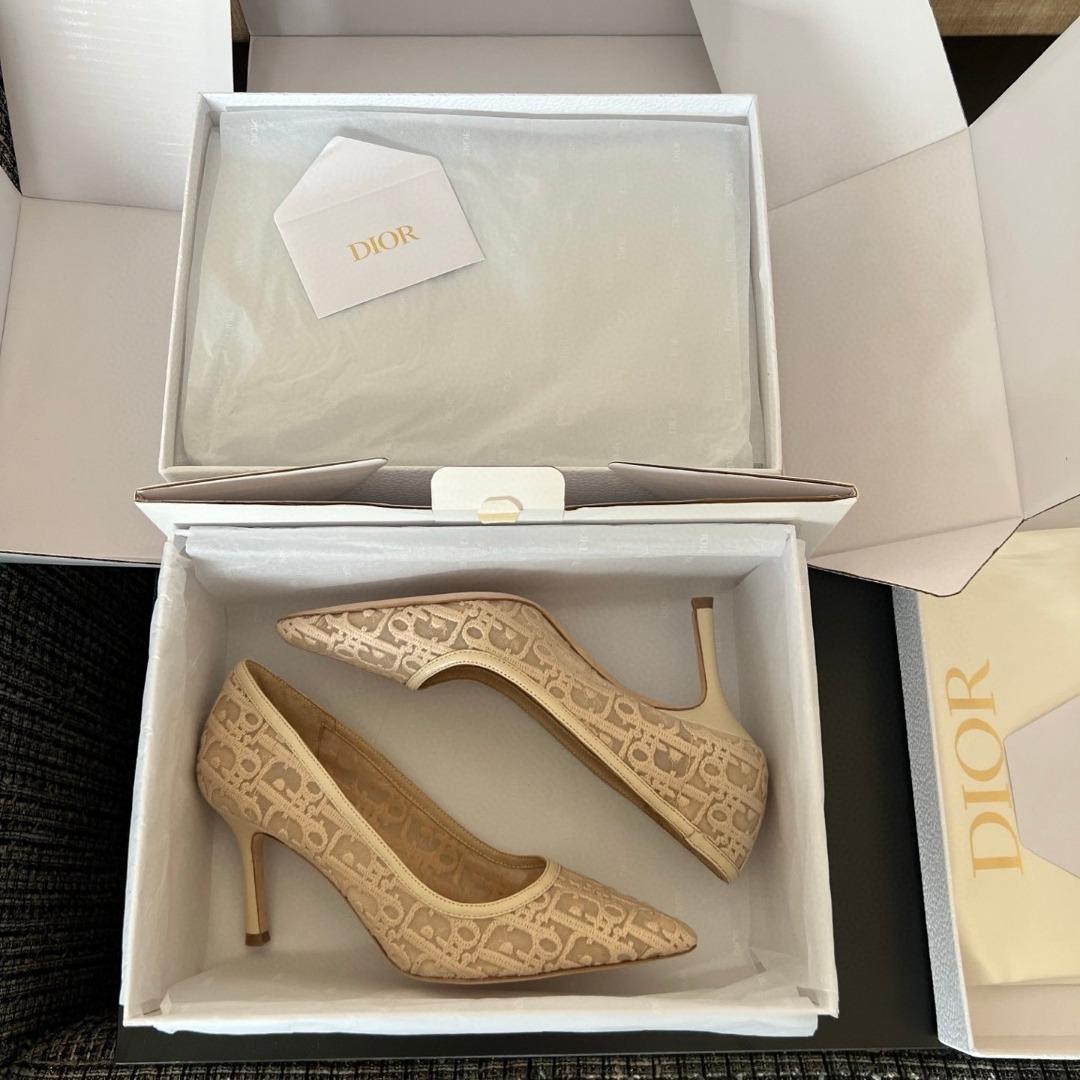 Dior Adiorable Pump Dior Oblique Embroidered Mesh-duoc-ban-tai-Hvip Shoes and Clothes