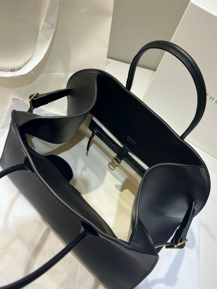The Row Soft Margaux 15 Bag in Leather  black 38.5x16x30cm-duoc-ban-tai-Hvip Bags and Accessories