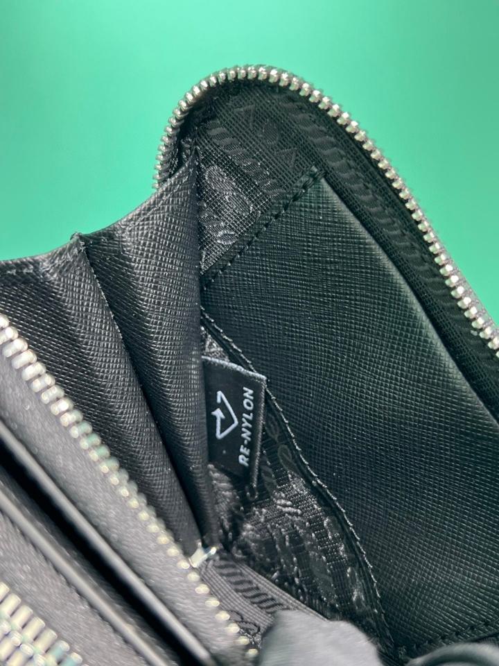 Prada Saffiano leather mini pouch black 1NR015 15x10x5cm-duoc-ban-tai-Hvip Bags and Accessories