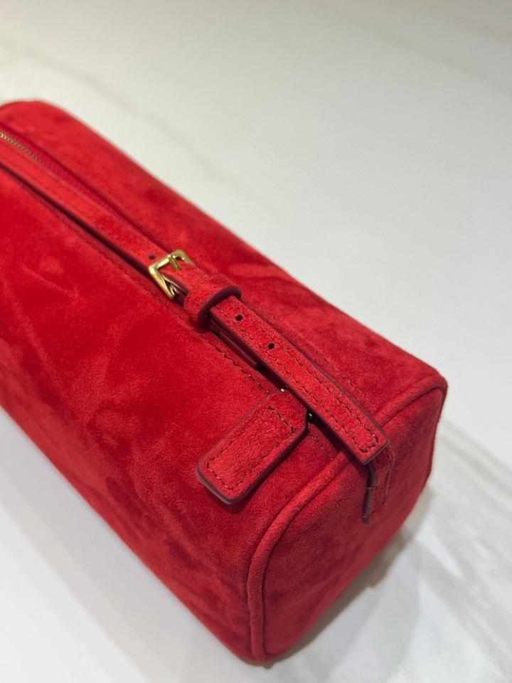 The Row 90's Bag in Nubuck red 19.5x10x8cm -duoc-ban-tai-Hvip Bags and Accessories