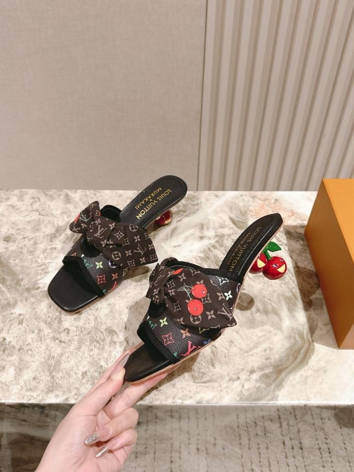 Louis Vuitton LV x TM Cherie Mules leather black logo 55mm (1)  -duoc-ban-tai-Hvip Shoes and Clothes