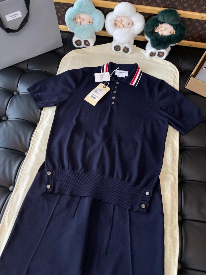 Thom Browne STRETCH VISCOSE TENNIS POLO navy blue -duoc-ban-tai-Hvip Shoes and Clothes