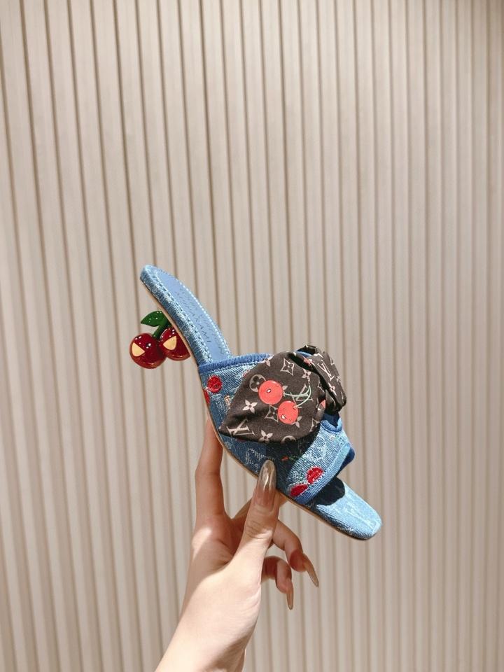 Louis Vuitton LV x TM  Cherie Mules blue 🍒55mm (1)  -duoc-ban-tai-Hvip Shoes and Clothes