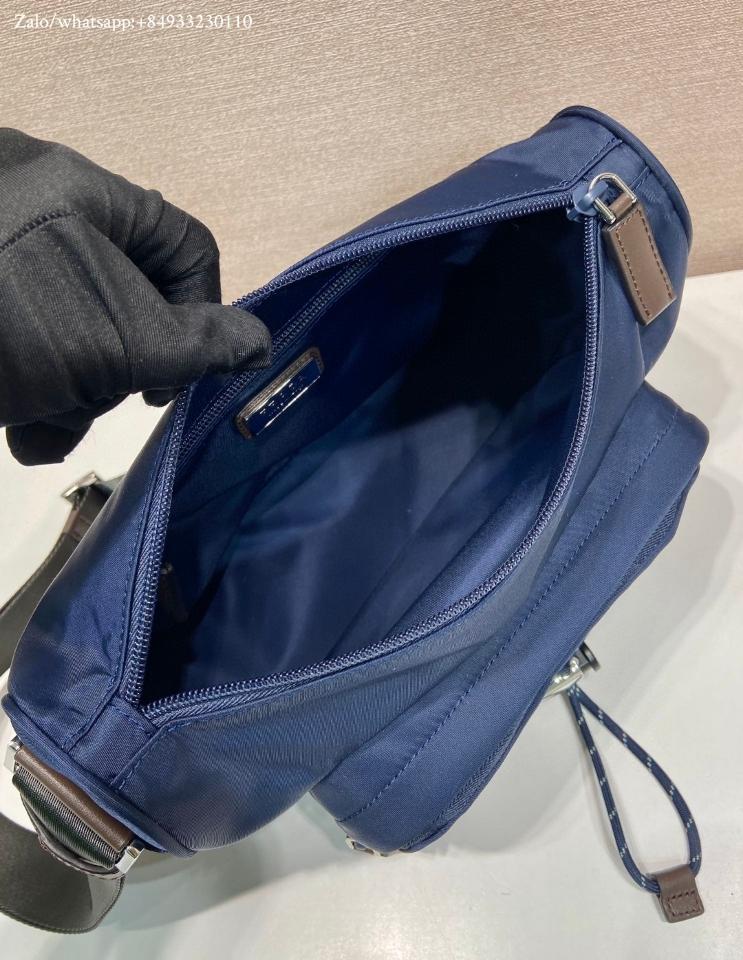 Prada Speedrock Re-Nylon and leather shoulder bag navy  2VH192 28x17.5x10cm-duoc-ban-tai-Hvip Bags and Accessories