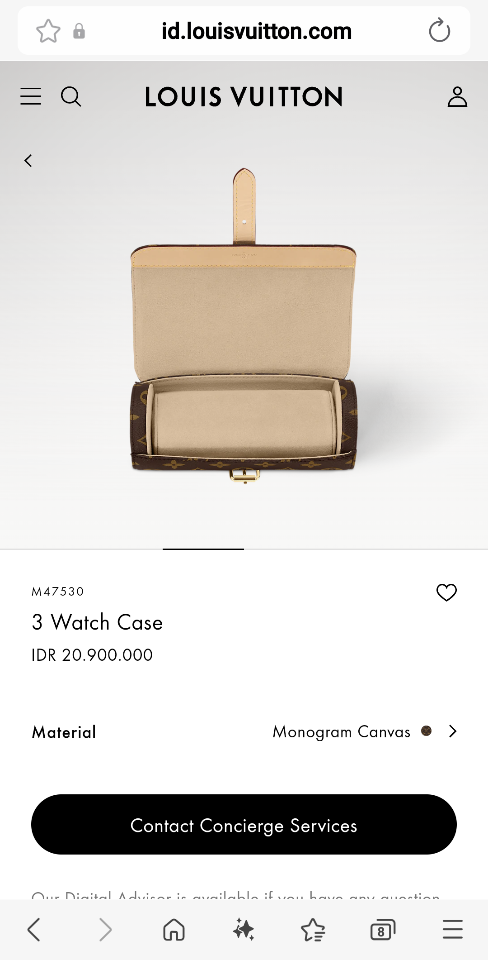 Louis Vuitton M47530
3 Watch Case 20x8x8cm-duoc-ban-tai-Hvip Bags and Accessories
