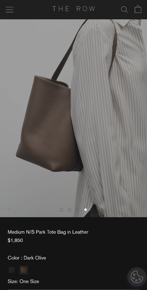 The Row Medium N/S Park Tote Bag in Leather Dark brown 30X28X15.5cm-duoc-ban-tai-Hvip Bags and Accessories
