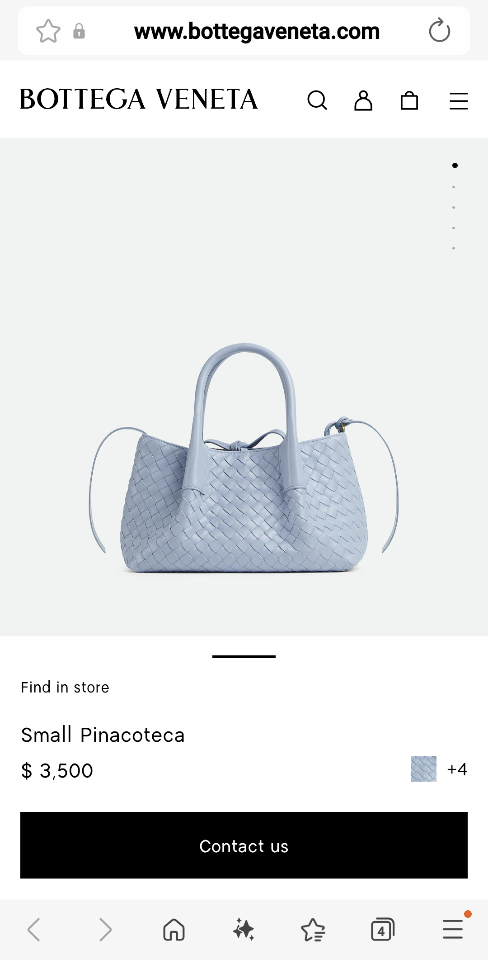 Bottega Veneta  Small Pinacoteca Lunar/fondant  819004 15*24*12cm-duoc-ban-tai-Hvip Bags and Accessories