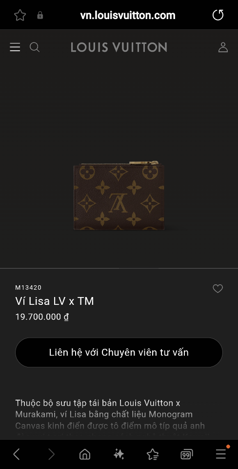 Louis Vuitton M13420
Ví Lisa LV x TM 9 x 11.5 x 1.5cm (1)-duoc-ban-tai-Hvip Bags and Accessories