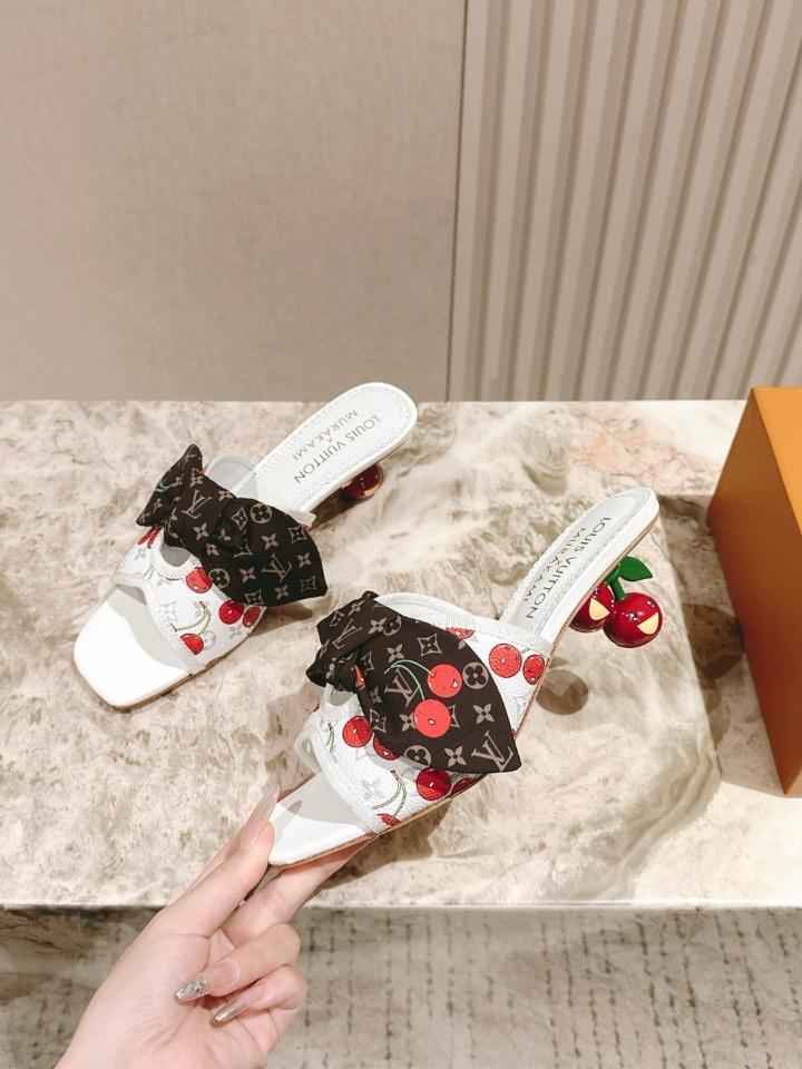 Louis Vuitton LV x TM Cherie Mules leather white🍒 55mm (1)  -duoc-ban-tai-Hvip Shoes and Clothes