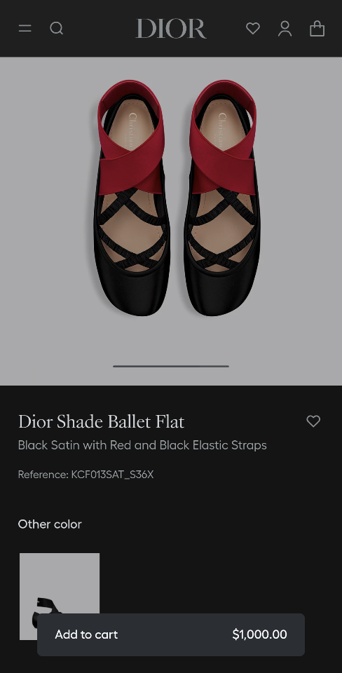 Dior Shade Ballet Flat
Black Satin with Red and Black Elastic Straps
 KCF013SAT_S36X (2)-duoc-ban-tai-Hvip Shoes and Clothes