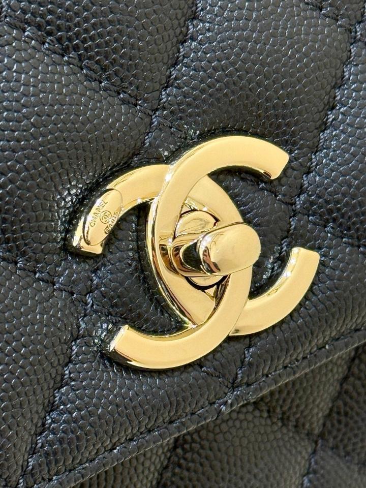 Chanel Maxi Flap Bag with Top Handle
Grained calfskin& Gold-Tone Metal 
Black AS6091 31×12×7cm-duoc-ban-tai-Hvip Bags and Accessories