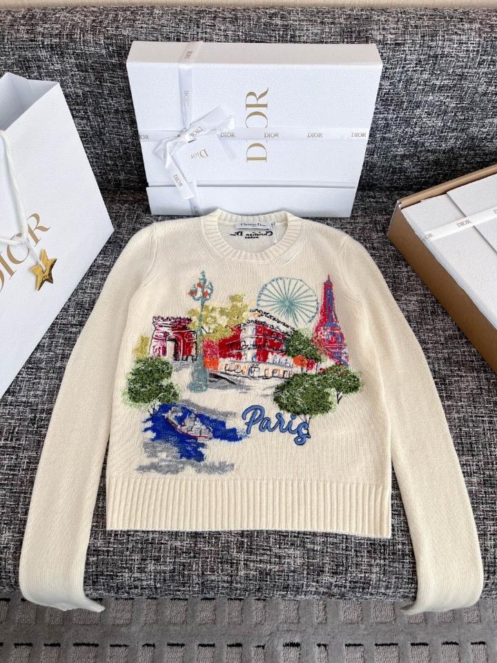 Dior Souvenir Embroidered Sweater
White Multicolor Cashmere Knit
544S57PR331_X0888-duoc-ban-tai-Hvip Shoes and Clothes