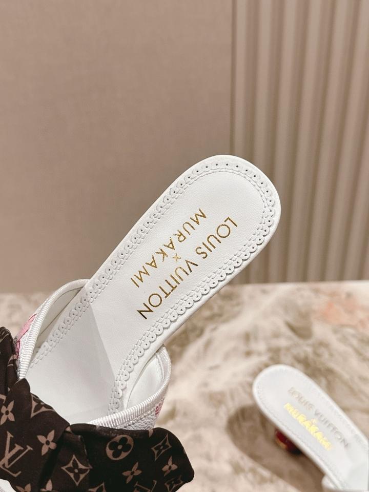 Louis Vuitton LV x TM Cherie Mules leather white 🌸 55mm (1) -duoc-ban-tai-Hvip Shoes and Clothes