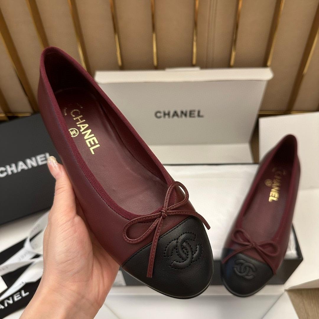 Chanel Ballet flats calfskin red and black G02819 -duoc-ban-tai-Hvip Shoes and Clothes